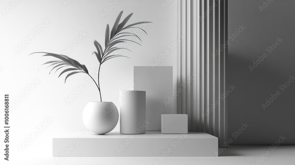 A floating arrangement of abstract supplies in sharp, monochrome tones, designed with clean lines and subtle gradients to evoke minimalism. A floating arrangement of abstract supplies in sharp, monochrome tones, designed with clean lines and subtle gradients to evoke minimalism.