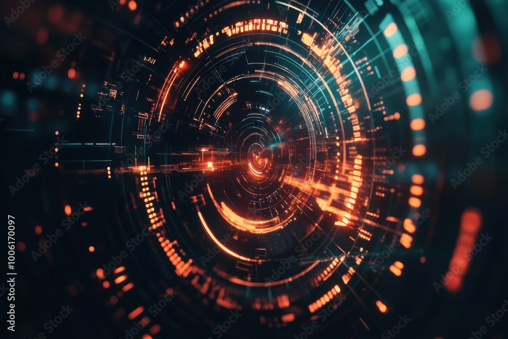 Futuristic Abstract Gear Design with Technology Elements Futuristic Abstract Gear Design with Technology Elements