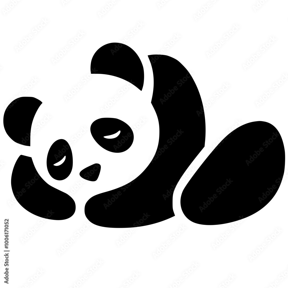Silhouette of a sleeping panda Silhouette of a sleeping panda