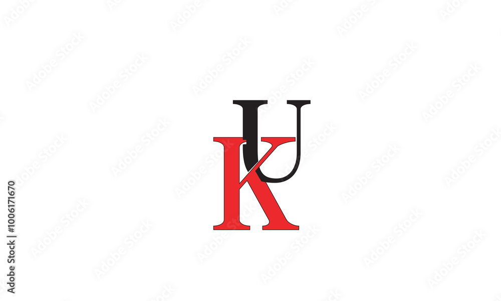 KU, UK, K, U Abstract Letters Logo Monogram KU, UK, K, U Abstract Letters Logo Monogram