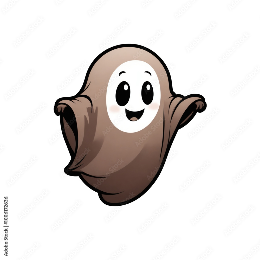 halloween graphic with little brown ghost halloween graphic with little brown ghost