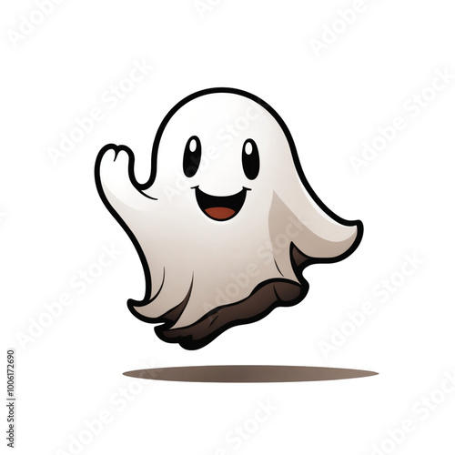 halloween graphic with little brown ghost