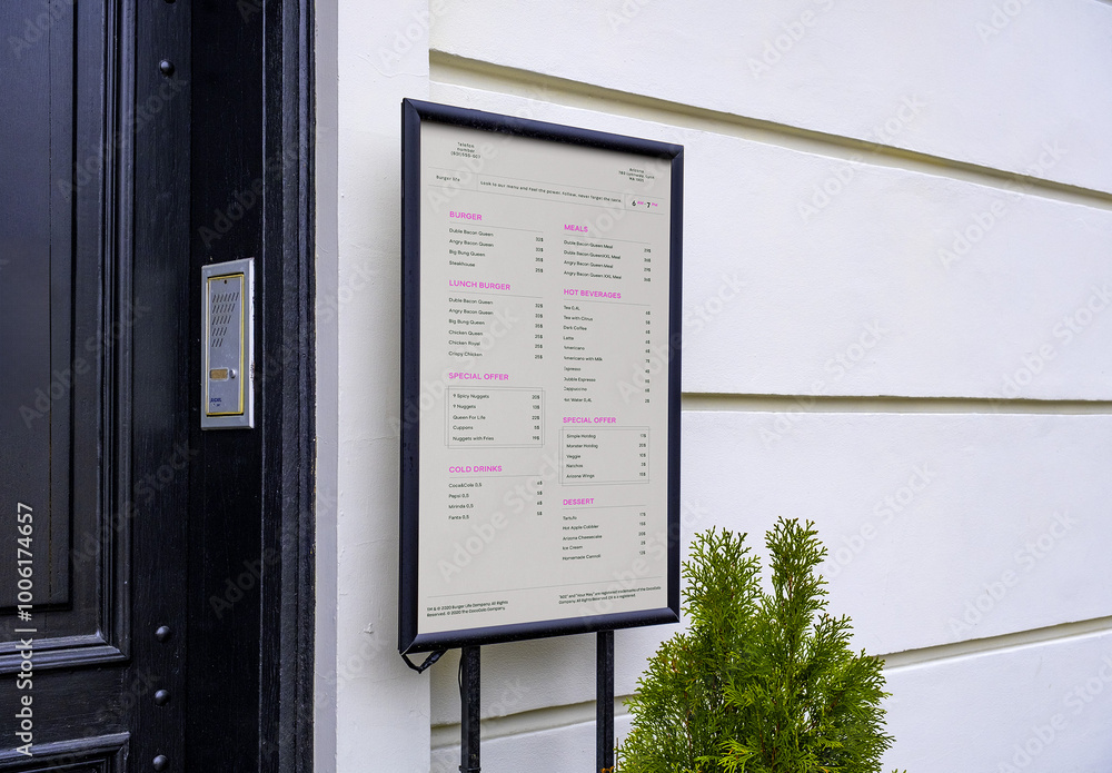 Metal Frame Menu Mockup Stock Template | Adobe Stock
