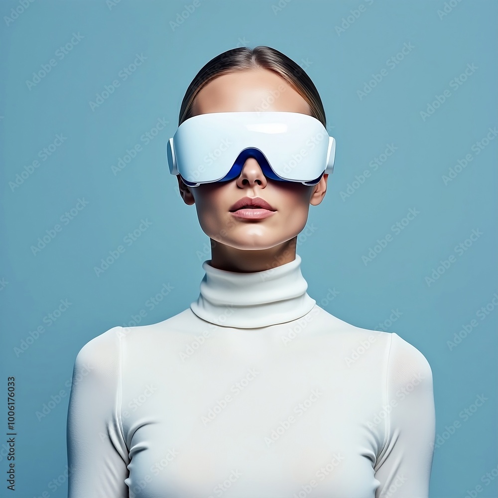 Woman Wearing Eye Massager Woman Wearing Eye Massager