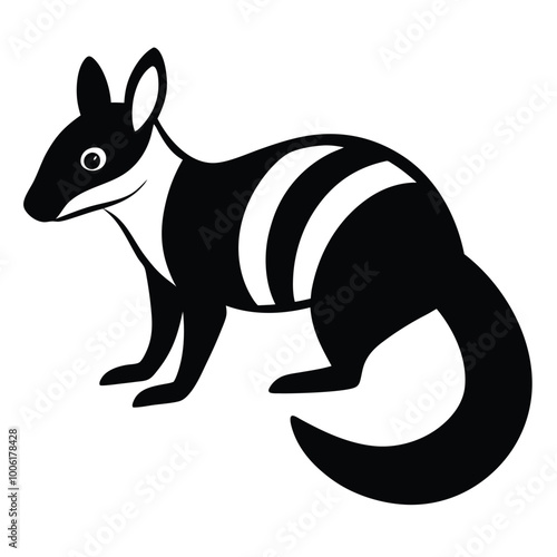 Solid color Numbat animal vector design