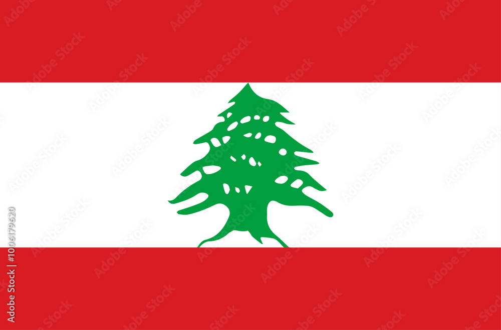 Icono de la bandera del Libano con el cedro verde Icono de la bandera del Libano con el cedro verde