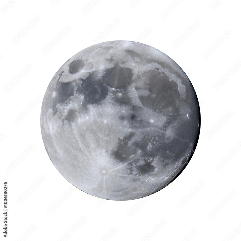 Obraz premium Full moon illuminating the night sky, representing lunar phases, astronomy, and nighttime beauty.