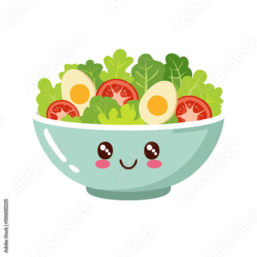Salad Food Eat Meal Cuisine Animation Kawaii Character
