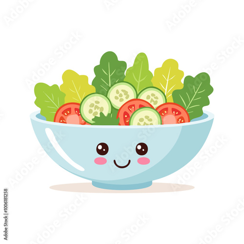 Salad Food Eat Meal Cuisine Animation Kawaii Character
