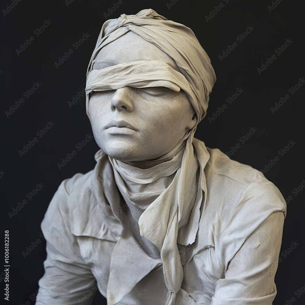 Blindfolded Woman Sculpture: A Modern Art Masterpiece Blindfolded Woman Sculpture: A Modern Art Masterpiece