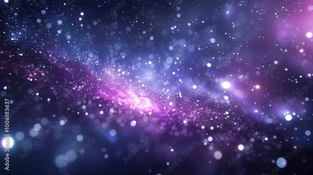Obraz premium Vibrant Cosmic Nebula, a captivating cosmic landscape with vivid purple and red hues, surrounded by a multitude of stars, evoking a sense of infinite wonder and beauty.