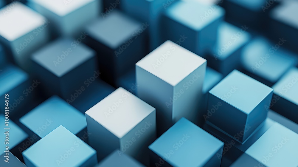 Geometric cubes in various shades of blue stacked in 3D space, forming a clean, modern abstract background. Geometric cubes in various shades of blue stacked in 3D space, forming a clean, modern abstract background.