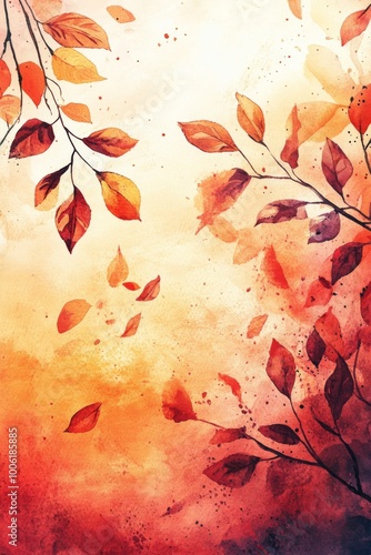 Autumn foliage in vibrant hues observed in a tranquil setting during late aft...
