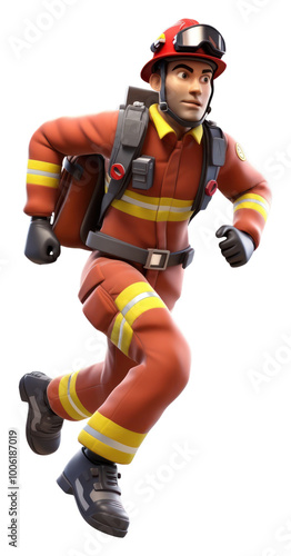 PNG Firefighter cartoon helmet adult.