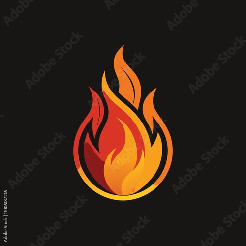 Fire flame mascot logo icon design vector illustration