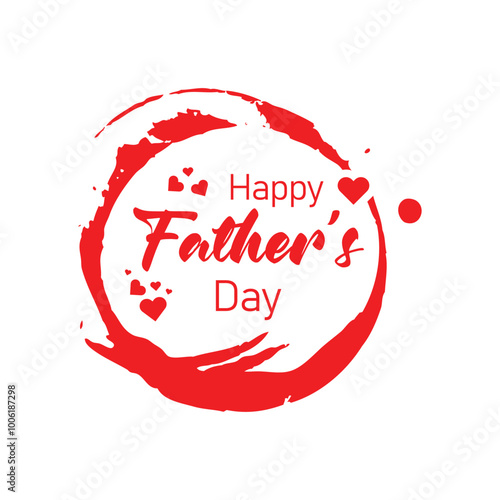 Happy Father day text in bold font with hearts