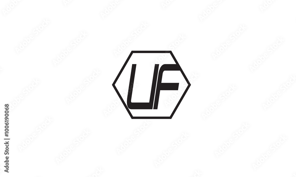 UF, FU, F, U Abstract Letters Logo Monogram UF, FU, F, U Abstract Letters Logo Monogram