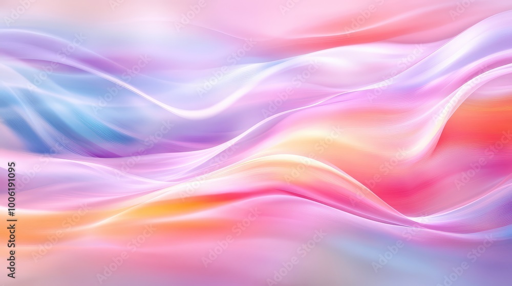 Soft waves of pastel colors blending seamlessly into one another, creating a calming, flowing abstract design. Soft waves of pastel colors blending seamlessly into one another, creating a calming, flowing abstract design.