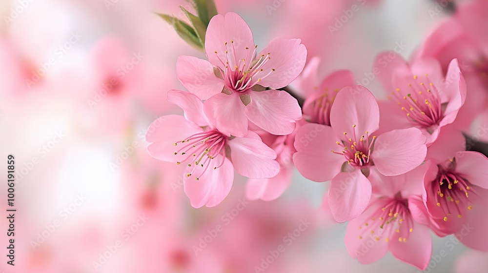Beautiful Pink Flower Blossoms in Spring Light Beautiful Pink Flower Blossoms in Spring Light