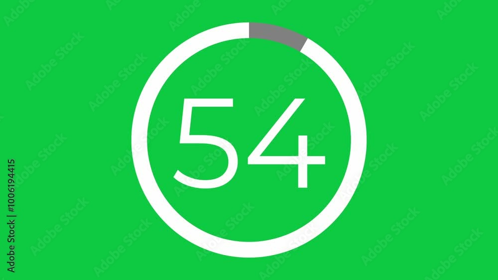 one minute countdown from 60 to 0 seconds animation on a green screen background one minute countdown from 60 to 0 seconds animation on a green screen background