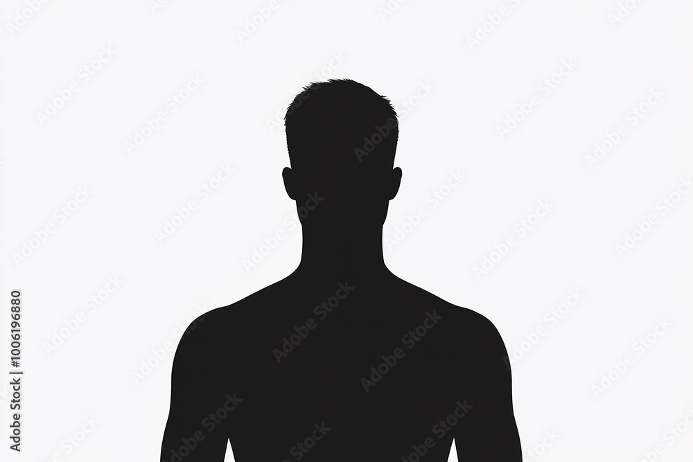 Silhouette of muscular man on white background. Silhouette of muscular man on white background.