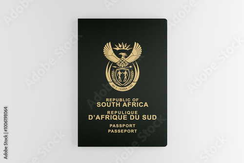 South Africa passport isolated on white background. South African passport
