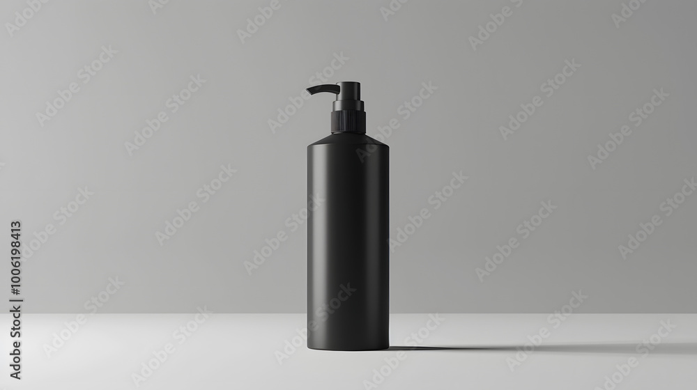 Blank Black Bottle Tube for Shampoo or Cleanser on White Background. Blank Black Bottle Tube for Shampoo or Cleanser on White Background.