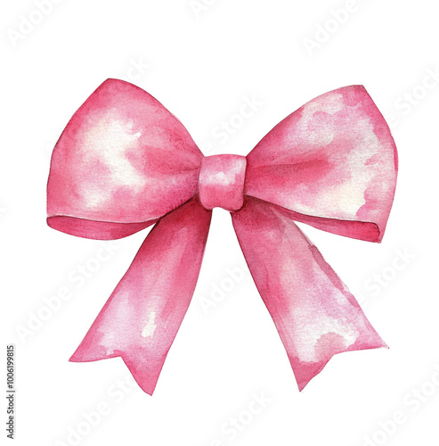 Elegant pink satin bow tied in a lush knot, suitable for gifts or fashion acc...
