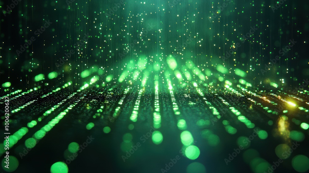 Abstract Green and Gold Lights Background Abstract Green and Gold Lights Background