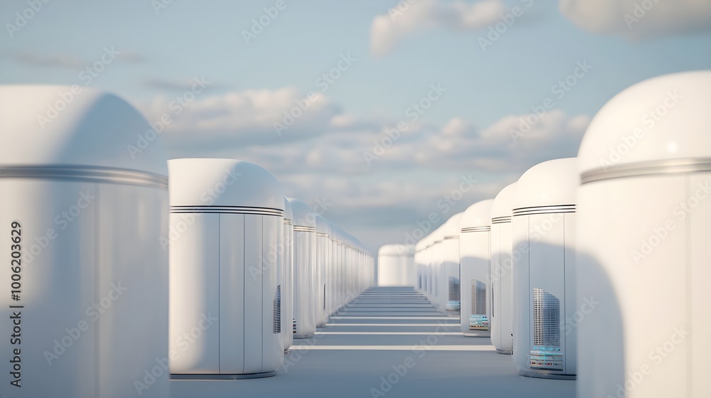 Futuristic White Pods Architecture Futuristic White Pods Architecture