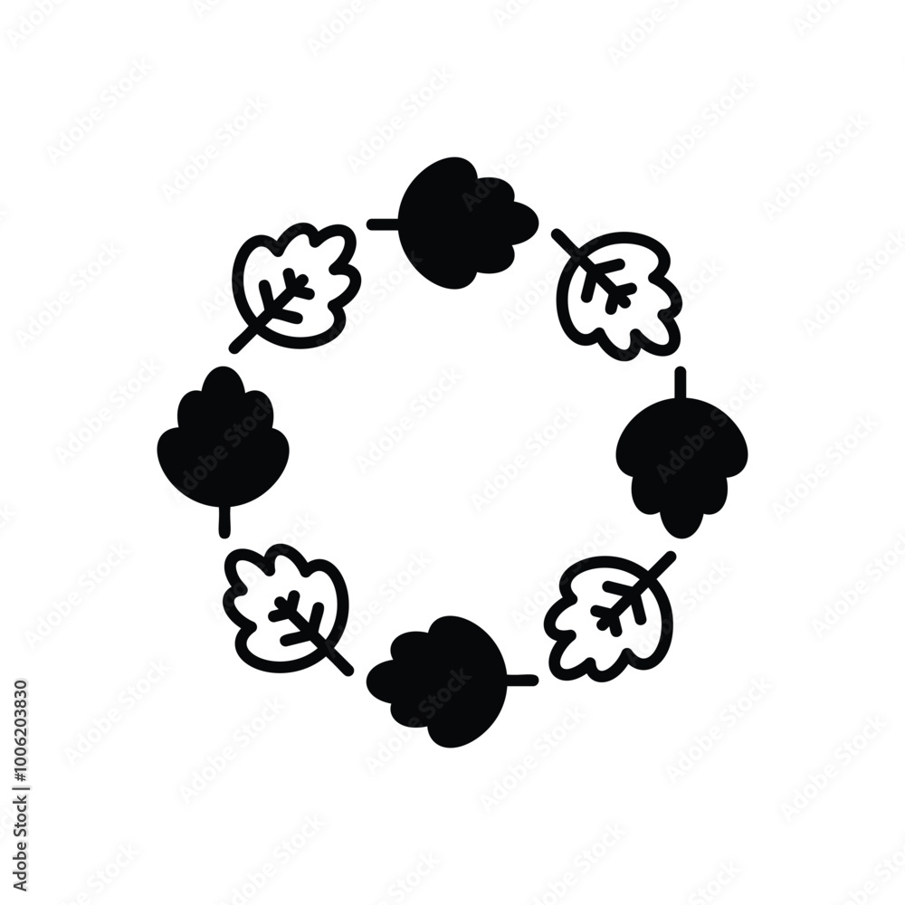 Autumn Wreath vector icon Autumn Wreath vector icon