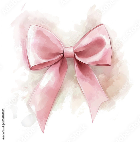 A delicate pink bow against a soft pastel background, perfect for gifting or ...