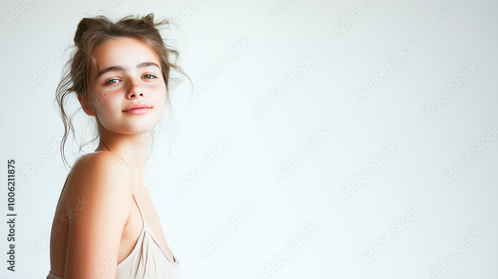 Elegant Young Woman with Relaxed Pose Elegant Young Woman with Relaxed Pose
