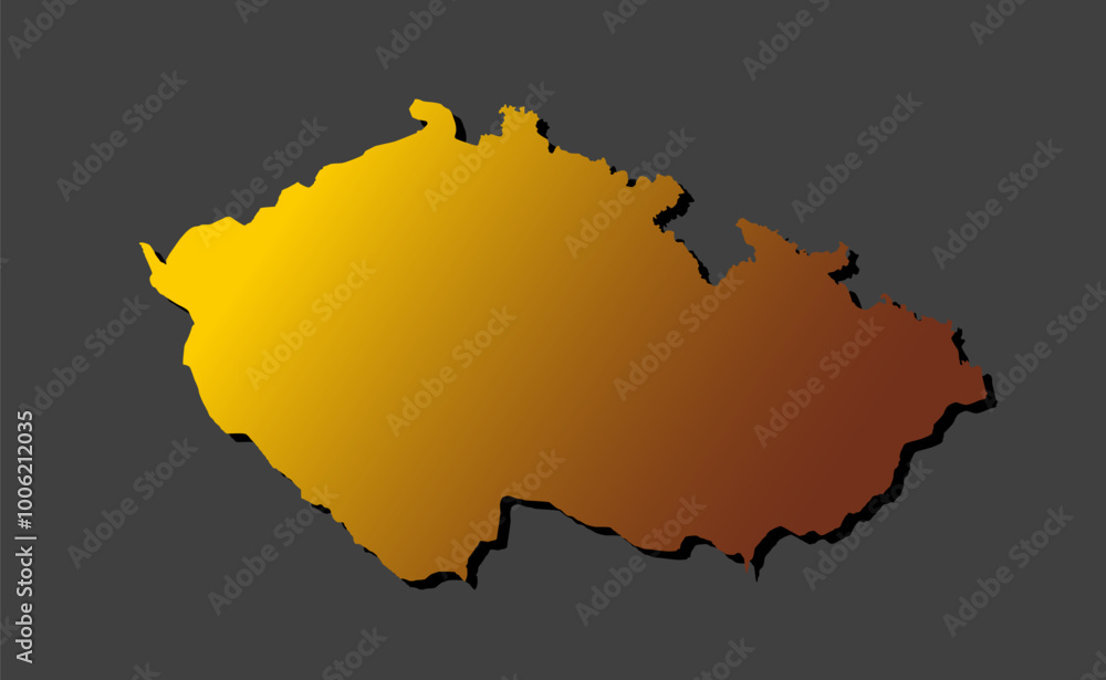Vector map Czech gold material, Europe country Vector map Czech gold material, Europe country