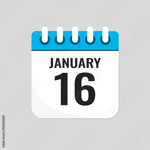 Icon page calendar day - 16 January