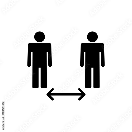 Social distance icon vector. social distancing sign and symbol. self quarantine sign