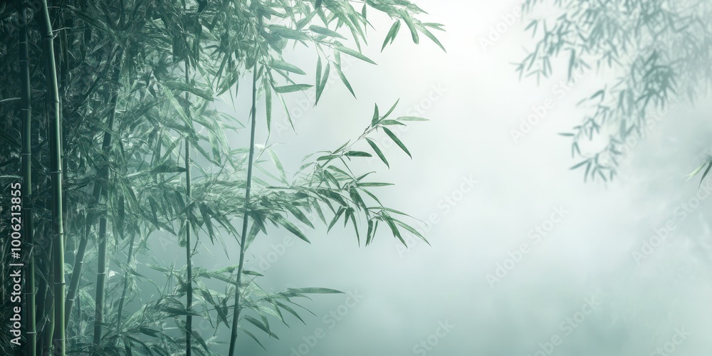 Serene bamboo forest shrouded in soft mist, creating a tranquil atmosphere perfect for relaxation and meditation. Serene bamboo forest shrouded in soft mist, creating a tranquil atmosphere perfect for relaxation and meditation.