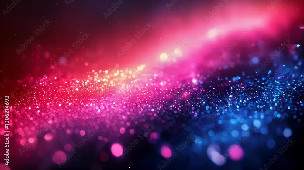 Abstract cosmic landscape with pink and blue glittering lights, evoking a vibrant and dreamy atmosphere Abstract cosmic landscape with pink and blue glittering lights, evoking a vibrant and dreamy atmosphere