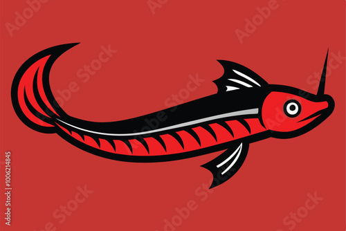 Solid color Oarfish animal vector design