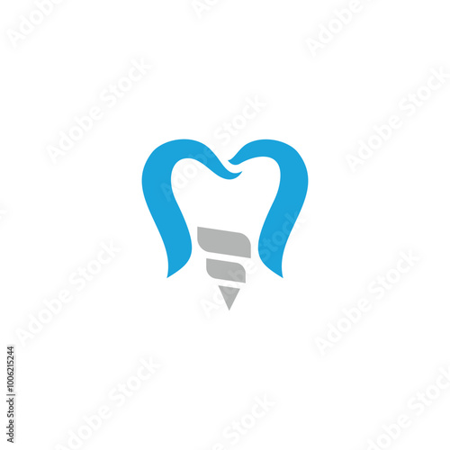 teeth dental implant logo design