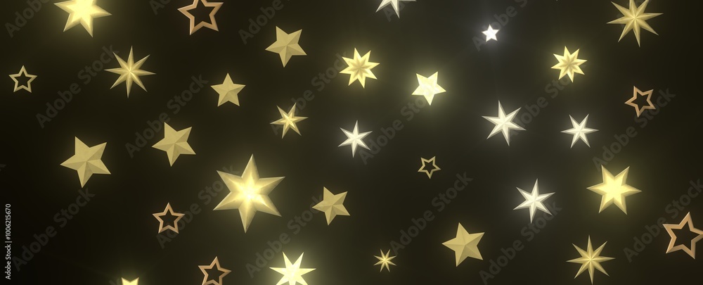 Cosmic Christmas Showers: Dynamic 3D Illustration of Descending Celestial Showers for the Holidays Cosmic Christmas Showers: Dynamic 3D Illustration of Descending Celestial Showers for the Holidays