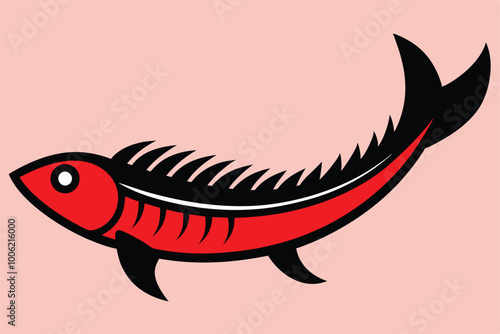 Solid color Oarfish animal vector design