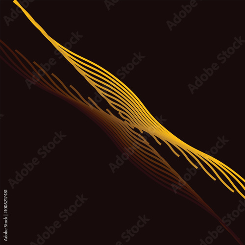 Gold Lines On Black Background Stock Vectors, Clipart and Illustrations