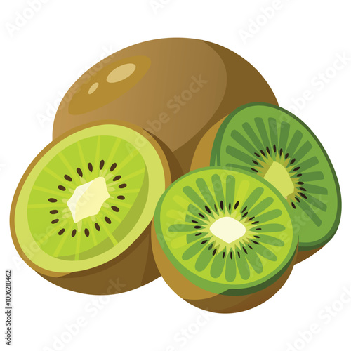 kiwi fruit on a white background