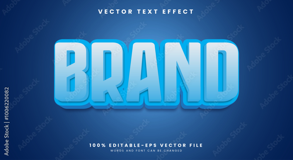 Obraz premium Blue Brand 3d editable text effect Template