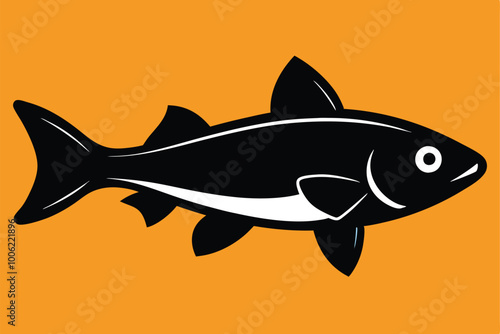 Solid color Oilfish swimming animal vector design