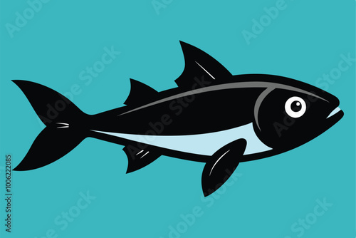 Solid color Oilfish swimming animal vector design