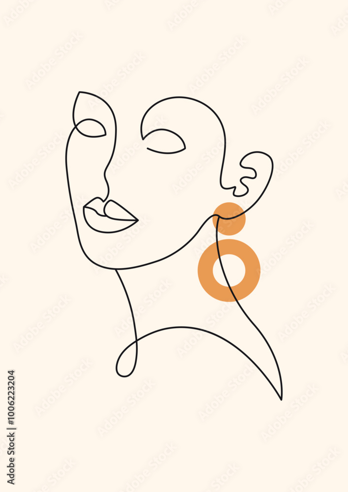 retro mid century modern line art woman portrait, vector illustration, abstract minimalist face, A3 poster print design
retro mid century modern line art woman portrait, vector illustration, abstract minimalist face, A3 poster print design