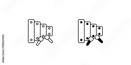 xylophone set icon with white background vector stock illustration