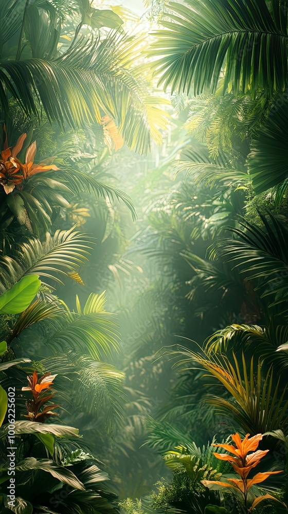 Tropical jungle background with copy space for text or image Tropical jungle background with copy space for text or image